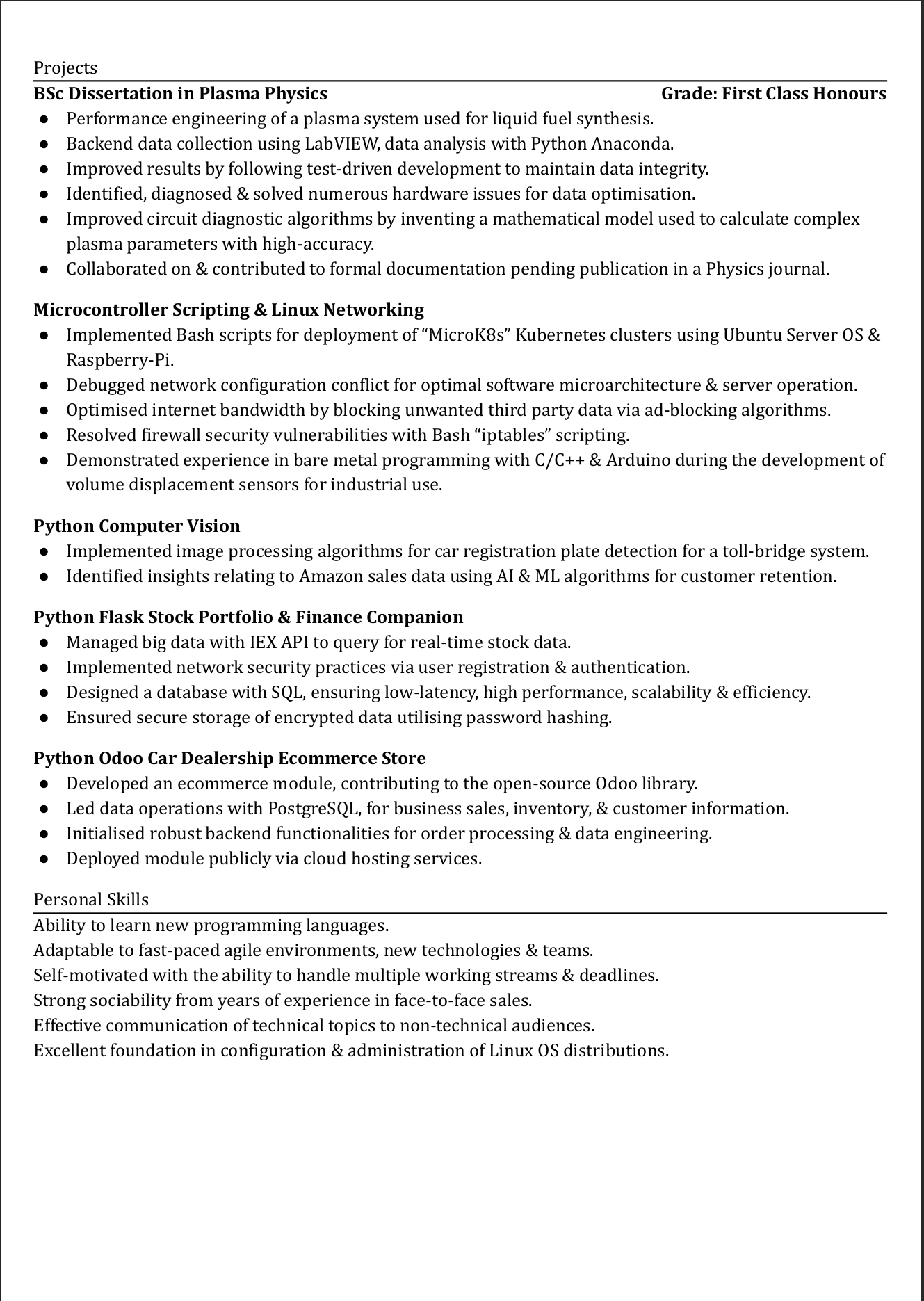 CV Page 2